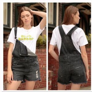 Hudson Sloan Denim Black/Gray Overall Short